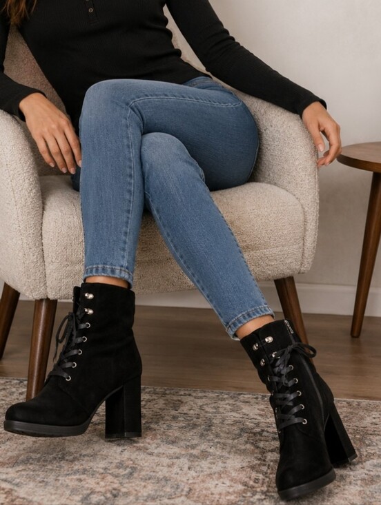 Shoes - Womens sz 9 black suede booties